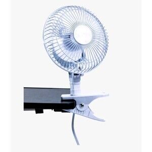Asp Global 6 inch 120V AC 2 Speed Clip-On Adjustable White Fan